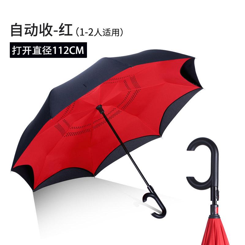 自动-4大号晴大超大3反折专用一键长柄雨男女人两用收暴雨雨伞