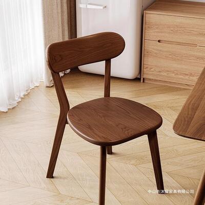 实木餐椅用5靠背餐椅桌椅202新款餐厅凳家子中古茶桌主人椅书9496