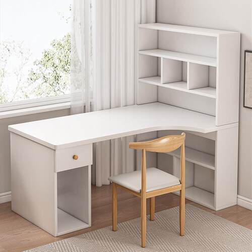 转角书桌书架组合书桌式L型写字桌卧室女孩电脑梳妆台化妆一体桌
