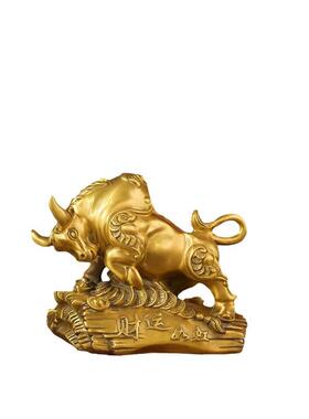 铜牛HHQ-1316摆件纯天铜办公室招气财牛华尔街牛冲财源滚滚扭牛转