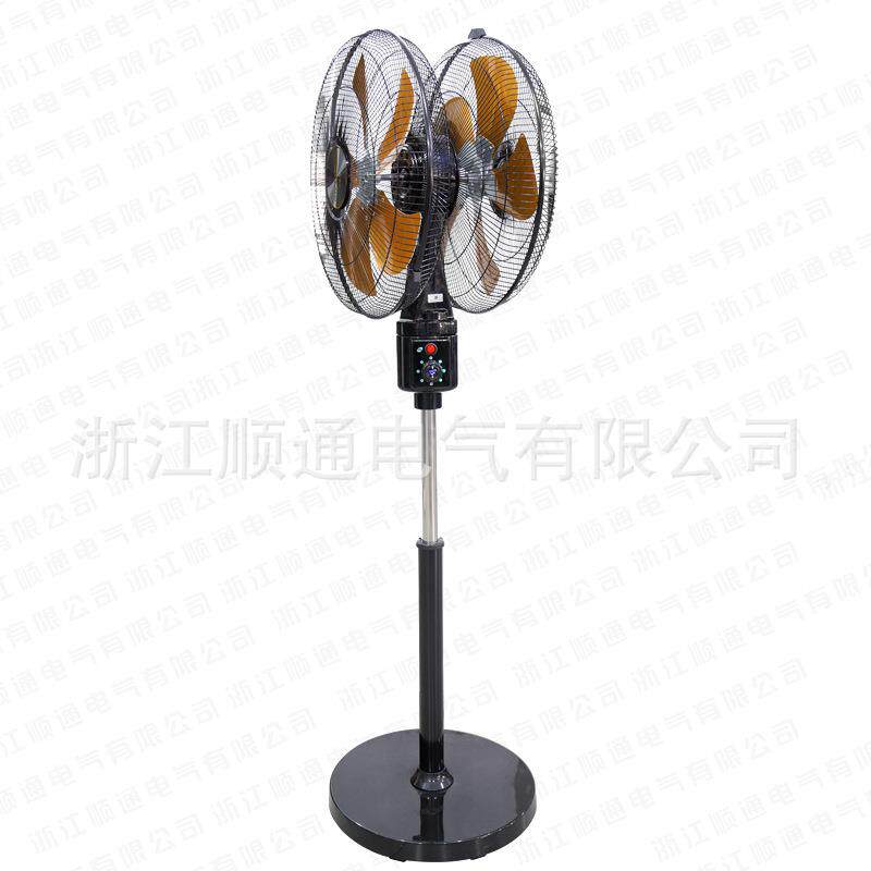 商用双头电风扇大风力360度旋转工业风扇三档可调高度旋转落地扇