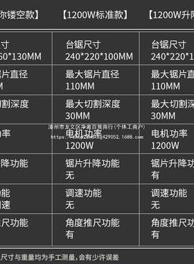 12YQO00W微型精密台锯迷锯你锯小型家用台木工推台电锯功能多切割