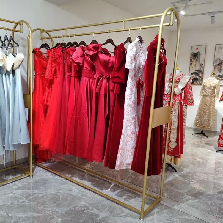 挂婚纱架子照相馆工作室落地式礼服展示架秀禾服挂衣杆高档旗袍货