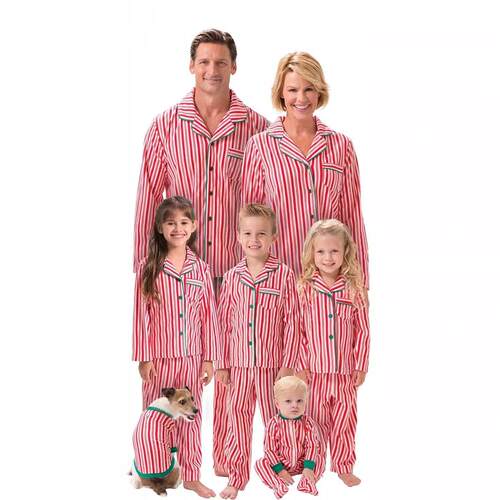 Family Parent Child Set Striped Pajamas Home