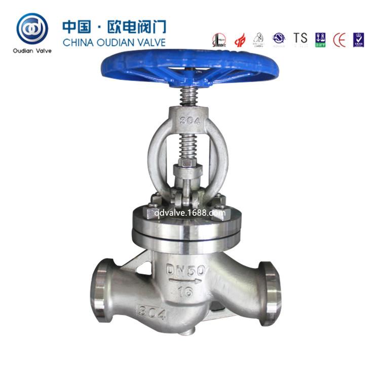对焊截止阀不锈钢截止阀J61W-16P焊接口截止阀欧电牌