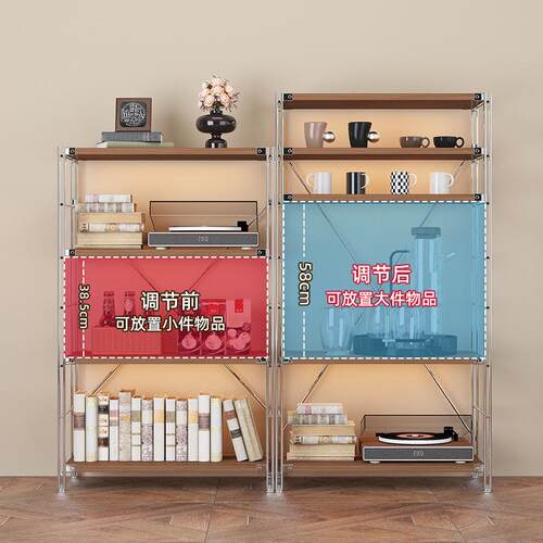 家用置架层落地多中古收纳架SOX房阳台储物柜小货物架客厅展厨示