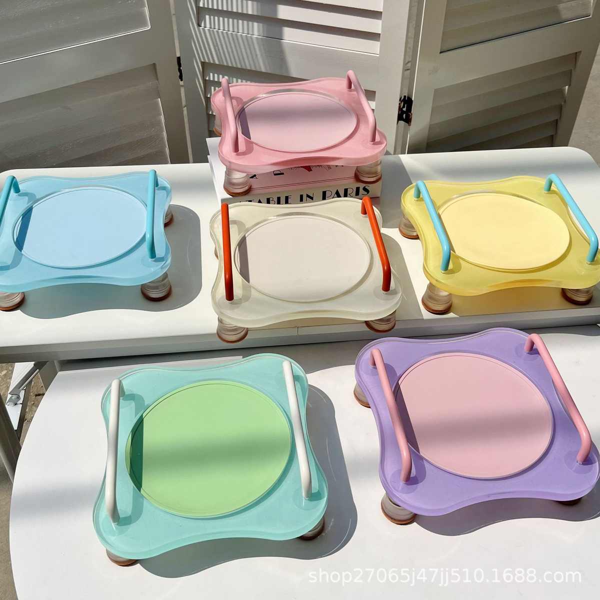 亚克力宠物碗架陶瓷猫咪水粮碗防打翻狗盆狗碗高脚猫食盆