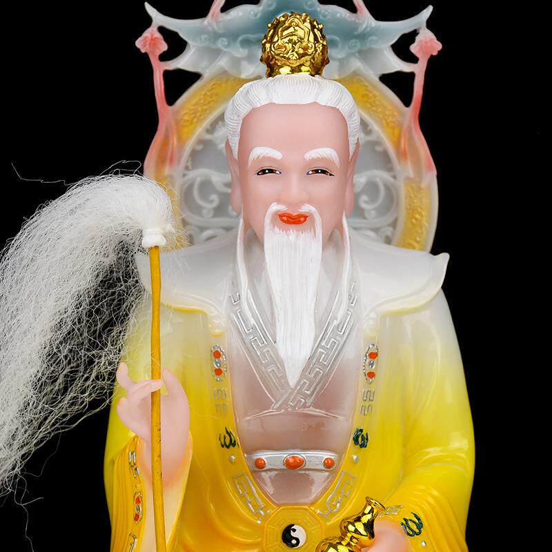 三清道祖神像道家祖师供奉摆件汉白玉太上老君道德元始灵宝天尊像