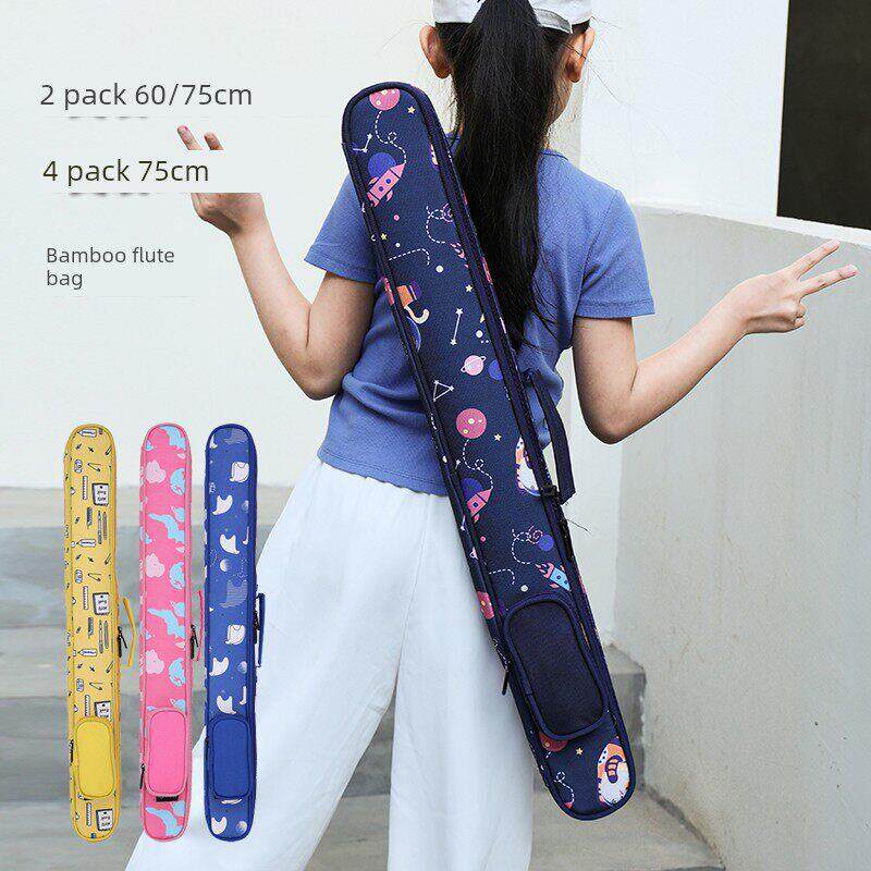 Ranloesa卡通2支60/75cm竹笛包4支儿童笛子包竹笛收纳保护套袋包