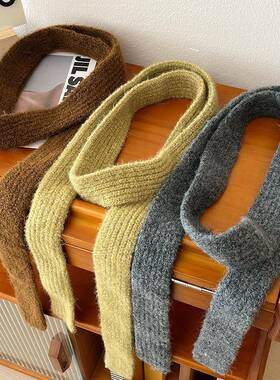 Winter New Solid Color Narrow Long Scarf Korean Version
