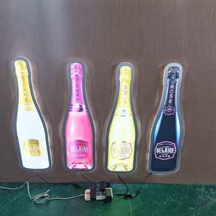 KTV清吧logo水晶灯箱酒吧亚克力水晶酒瓶灯箱led发光广告牌加工