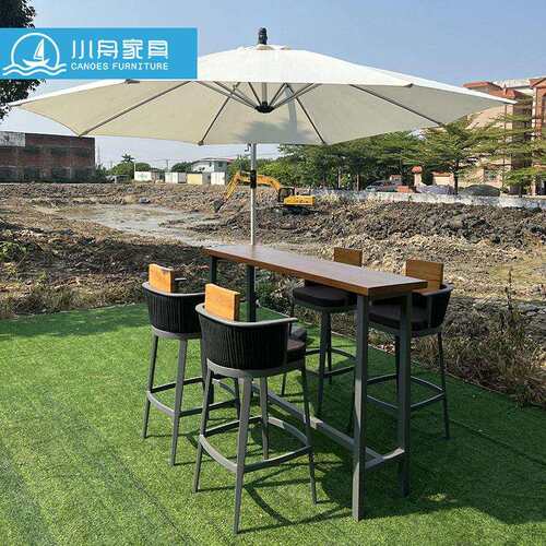 户外吧椅休闲酒吧脚凳民宿室外藤编椅露天餐厅咖啡厅网红吧台椅