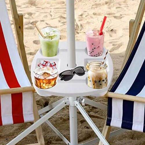 Umbrella Table Tray Beach Table With Cup Holder And Snack
