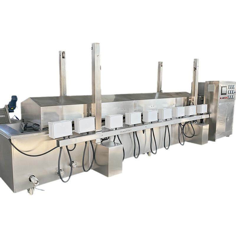 全自动电加热香芋地瓜丸油炸机土豆饼南瓜饼连续式油炸机械设备厂