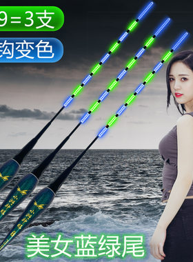 变色蓝绿电子两用灵敏鲤鱼浮漂