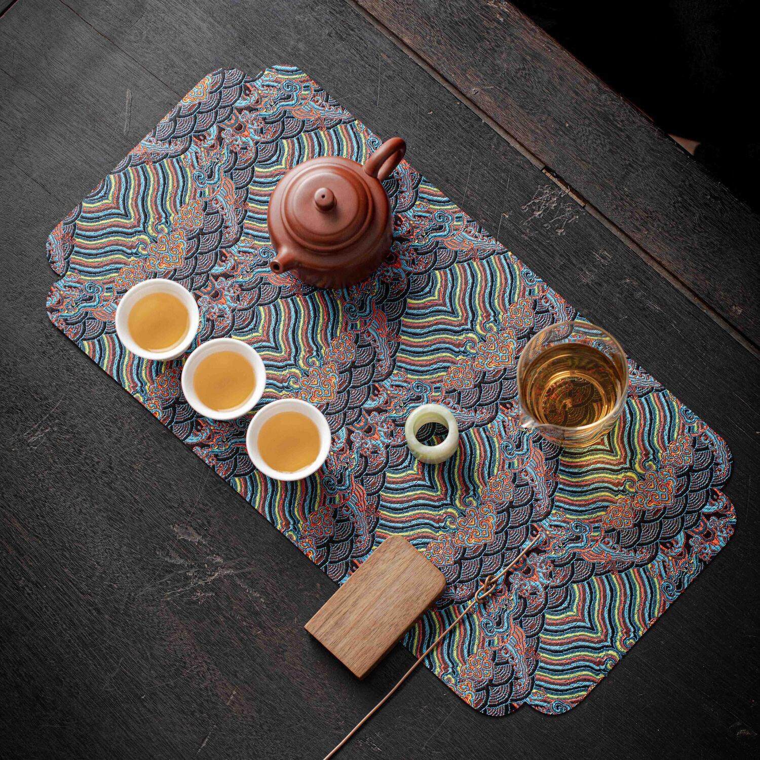 茶席双面茶具吸水中式茶巾防水茶桌干泡茶垫桌垫垫子布艺杯垫茶台