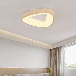 北欧原木纹卧室吸顶灯日式 厨房阳台走廊过道灯房间书房LED灯具