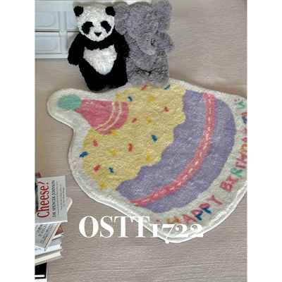 高档OSTT1722原创nis可爱蛋糕绒床客厅门店毛边防滑地毯