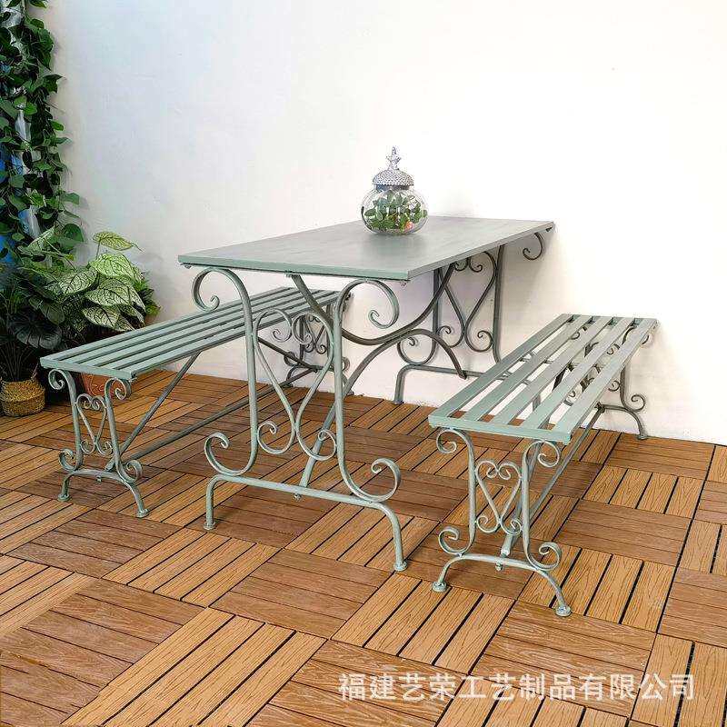 欧式铁艺花园桌椅户外桌阳台桌子餐厅休闲吧室外茶几庭院花园长桌