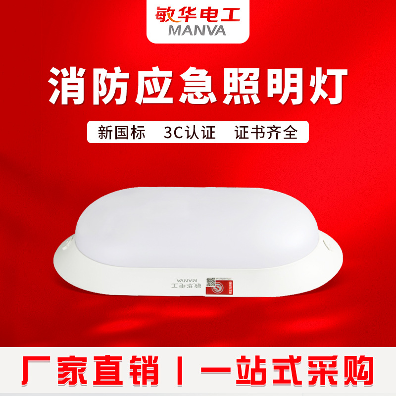 敏华消防应急壁灯防水应急吸顶IP67室内外应急灯消防应急照明灯