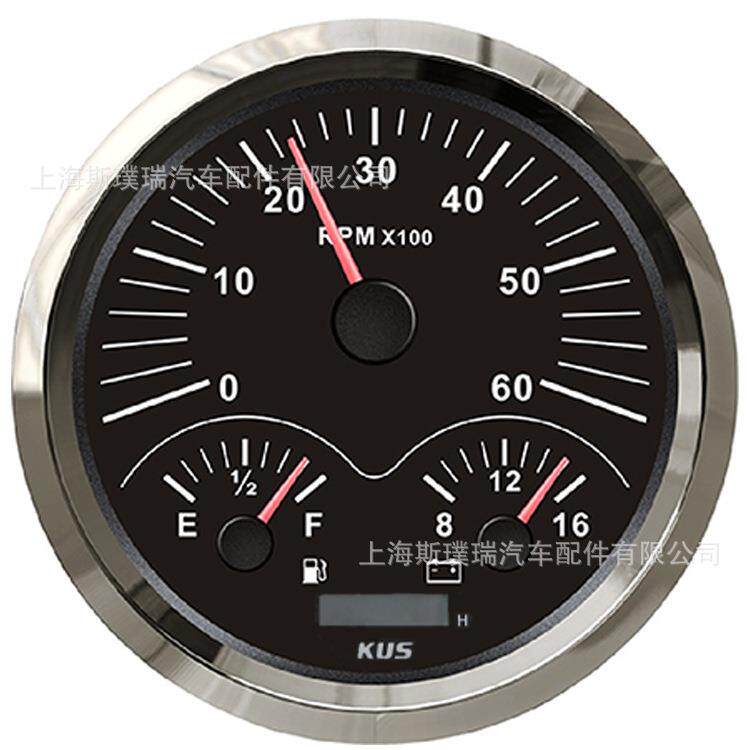 KUS多功能三合一组合仪表转速表油位表电压表12V110mm安装直径