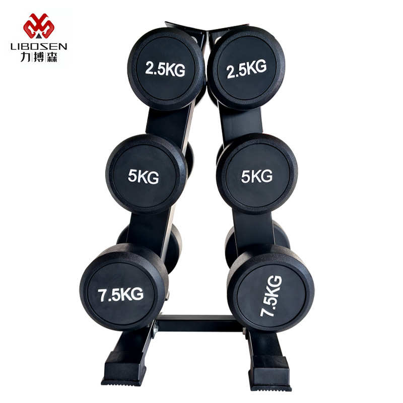 包胶圆头哑铃男士家用商用电镀哑铃套装健身私教专用实心锻炼器材