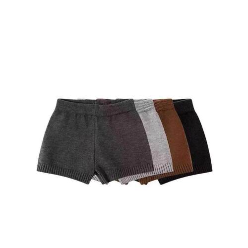 Women's Solid Color Drawstring Plush Fabric Crop Knit Shorts