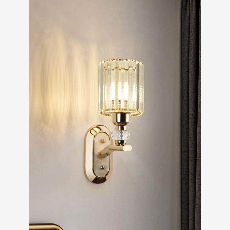 中山灯具现代轻奢水晶壁灯卧室床头灯客厅餐厅电视墙壁过道楼梯