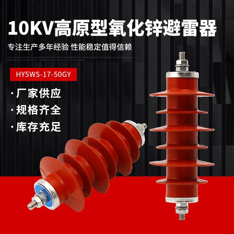 高压线路配电型10KV氧化锌避雷器HY5WS-17/50GY高原防污型YH5WZ