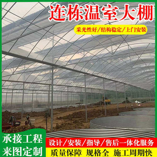 外遮阳薄膜温室大棚 连栋蔬菜养殖温室大棚建造 热镀锌管骨架大棚