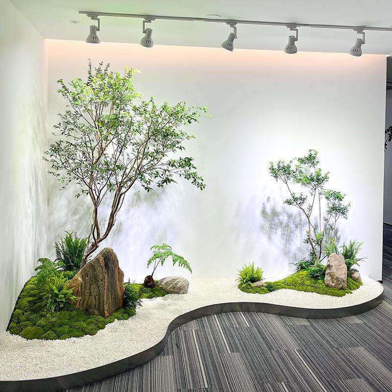 高端南天竹大型真假树造景室内简约景观生绿植橱窗装饰树
