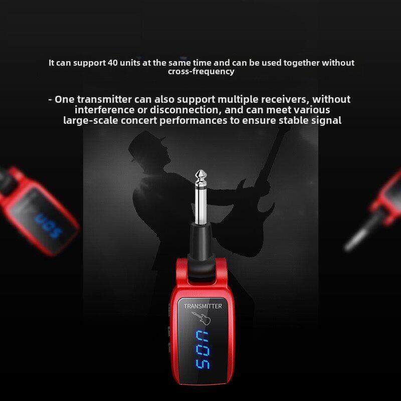 UHF电吉他音频无线发射接收器6.5电吹管连接线调音台电子琴传输器