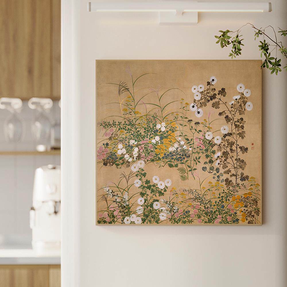 古典覆古浮世绘诧寂风国潮花鸟装饰画 画新中式民宿客饭厅沙发墙