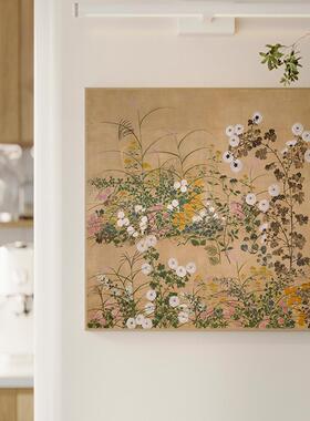 古典覆古浮世绘诧寂风国潮花鸟装饰画 画新中式民宿客饭厅沙发墙