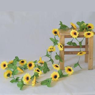 空调管道水道管遮挡装饰阳台水管遮丑柱子包裹电线美化假花向日葵