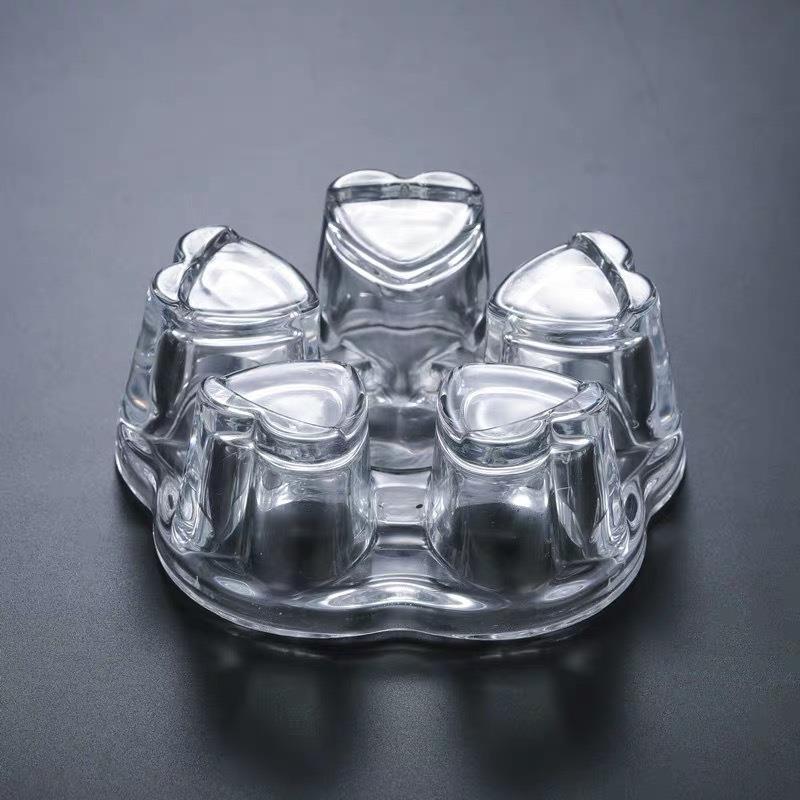 厂家玻璃心形底座茶壶加热底座玻璃暖茶器温茶器茶托茶道配件