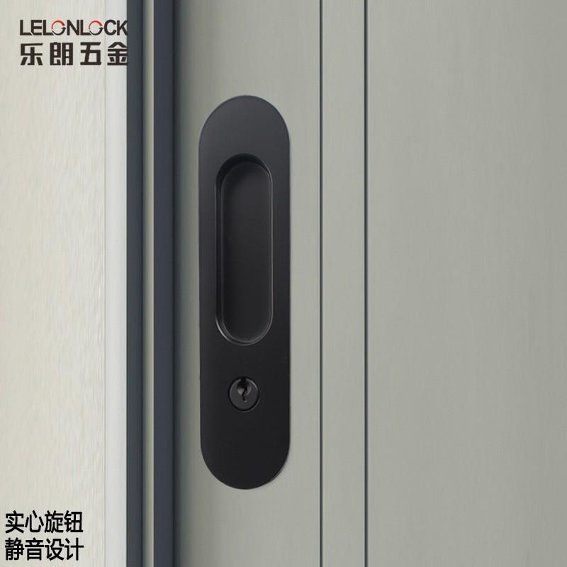 不锈钢移门锁酒店卫生间木门推拉锁厨房内嵌推拉隐形门锁具