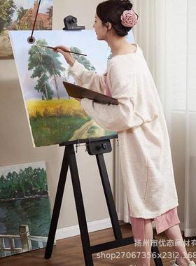黑色画架木质支用后架4K2K素描画木板画架套装75074美术生专撑制
