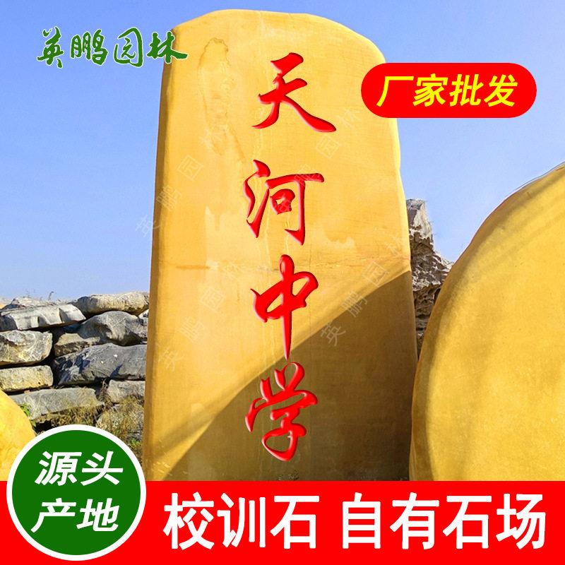学校纪念刻字风景石头公园立式景观石村口楼盘小区门口招牌石
