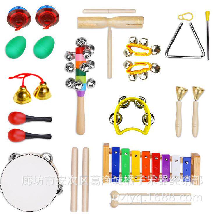 奥尔夫乐器13套装儿童早铃鼓教音乐打击乐器组合幼儿园教具