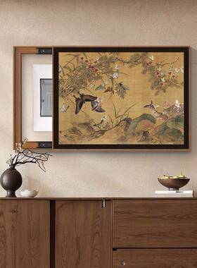 中式古风电表箱装饰画百蝶图弱配电箱挂画电源开关盒遮挡新中式风