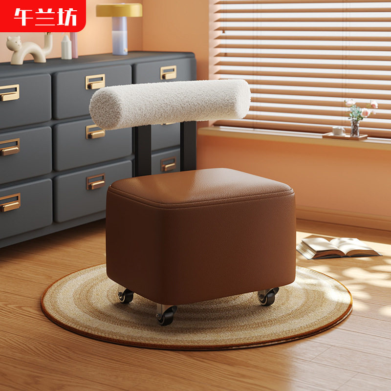 靠背款滑轮凳小凳子用矮凳沙发凳小板凳门口换鞋凳移动小椅子,住宅家具,矮凳,淘宝优惠券,粉丝福利购,淘宝优惠卷
