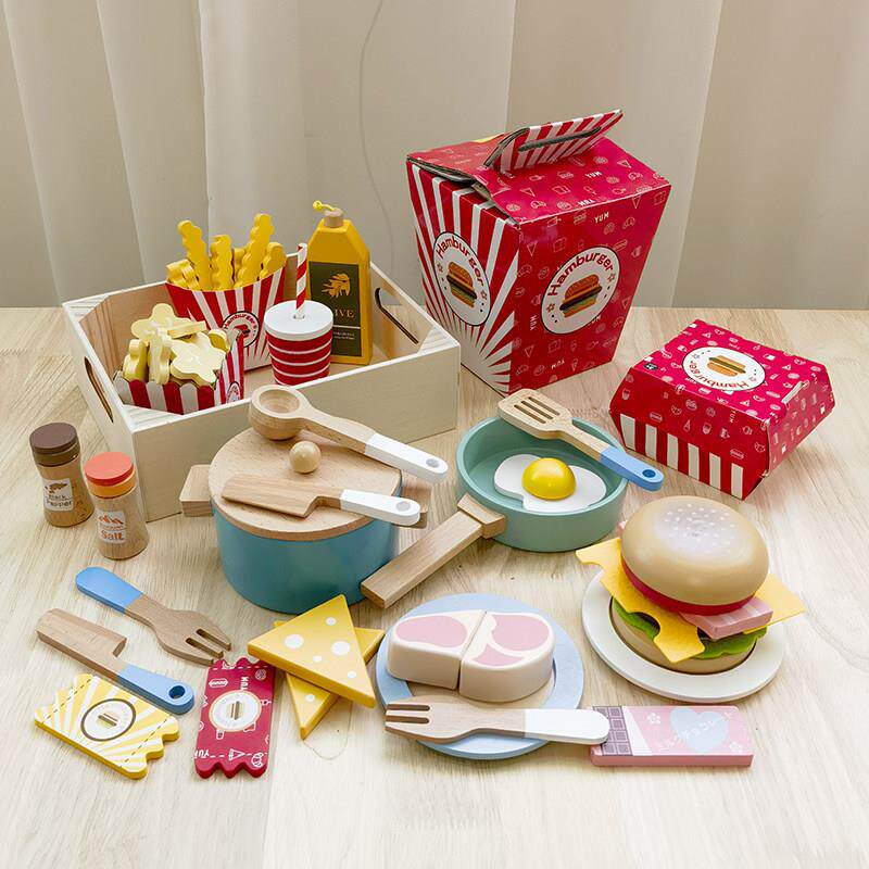 儿童厨房套装仿真小厨具男女做饭锅具组合六一礼物木质过家家玩具