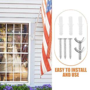 Flagpole Base Wall Bracket Stand Holders Display Adjustable