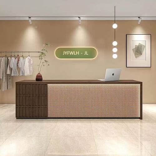 简约中式服装店女装店前台公司美容院收银台小型店铺接待台吧台桌