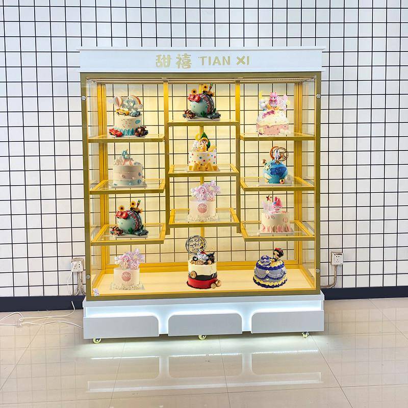 生日蛋糕模型展示柜展示架样品柜烘焙店玻璃商用橱窗模具展示架面图片