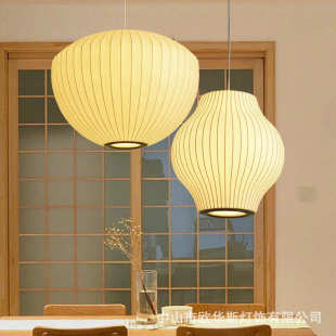 日式 灯笼禅意茶室吊灯火锅店灯饭店楼梯灯 蚕丝吊灯餐厅灯具新中式