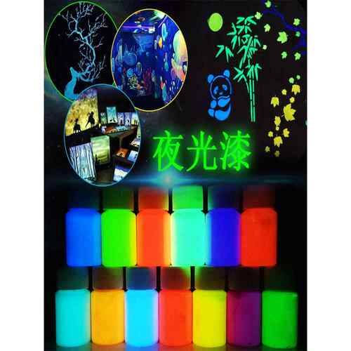 荧光颜料夜光绘画反光漆荧光粉荧光漆夜光超亮发光时间久手绘防水