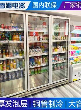 超市便利店网红酒水柜风冷立式玻璃门冷藏柜啤酒饮料冷藏展示柜