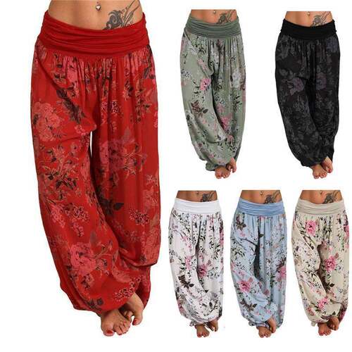 I 14574 Digital Print Wide Leg Pants 数码印花阔腿休闲裤
